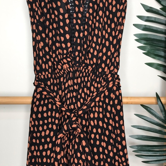 SOLD Witchery Chestnut Print Trim Sleeve Dress 4 - Picture 5 of 13